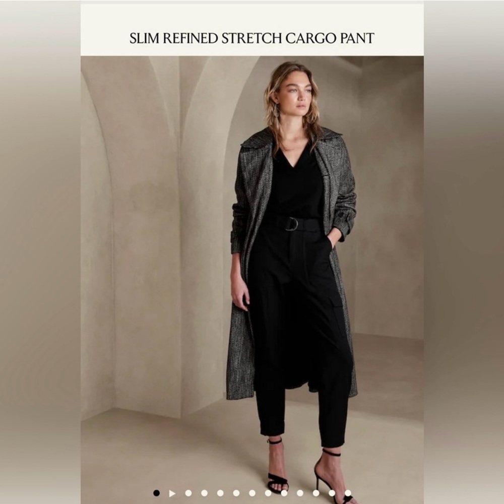 Banana Republic Black Slim Refined Stretch Cargo Pants/ Size 12